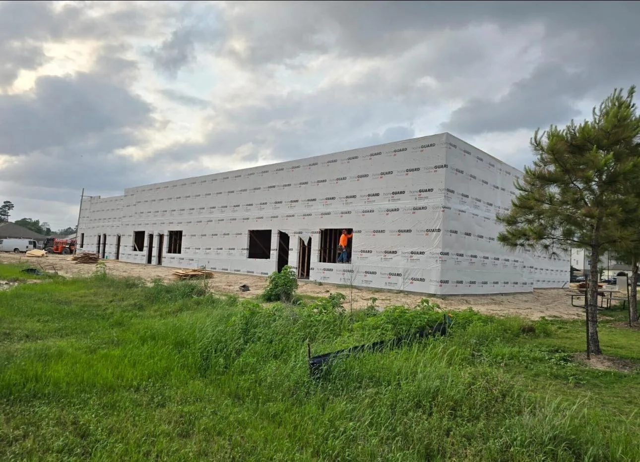Commercial shell under construction by LL General Contractor in the Houston area